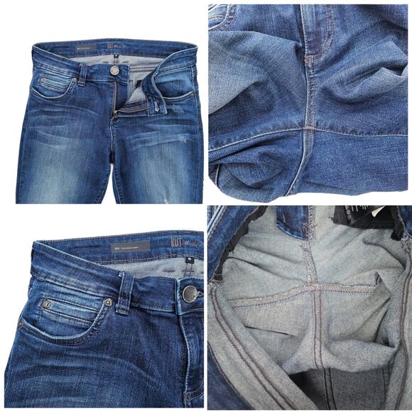 Distressed Jeans KFTK Mia Toothpick Size 6 Dark Stretch Skinny Denim Kut Kloth - Picture 2 of 10